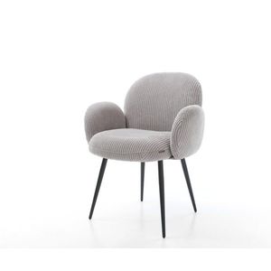 Manšestrová jedálenská stolička Nube-Flex striebornošedá kužeľová vyobraziť