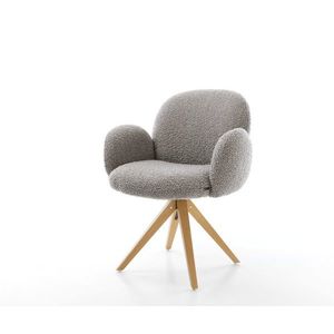 Jedálenská stolička Nube-Flex s podrúčkami bouclé strieborno-sivá vyobraziť