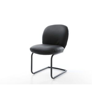 Nube-Flex jedálenská stolička pravá koža čierna konzolová podnož vyobraziť