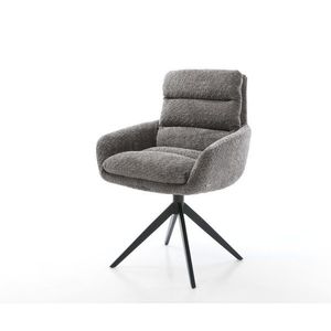 Abelia-Flex jedálenská stolička s podrúčkami bouclé sivá krížová vyobraziť