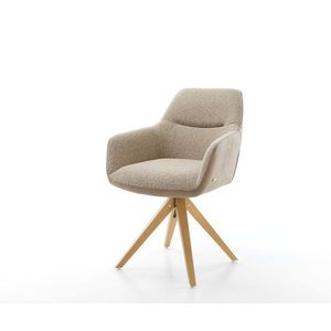 Jedálenská stolička Pejo-Flex mix materiálov béžová drevená podnož vyobraziť