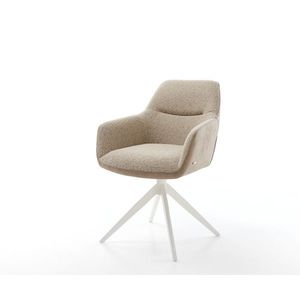 Jedálenská stolička Pejo-Flex mix materiálov béžová krížová podnož vyobraziť