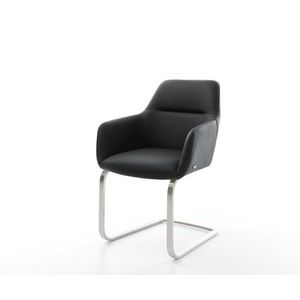 Jedálenská stolička Pejo-Flex čierna pravá koža konzolová podnož vyobraziť