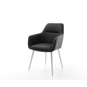 Jedálenská stolička Pejo-Flex čierna pravá koža kužeľovitá podnož vyobraziť