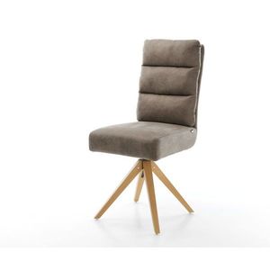 Otočná stolička Pela-Flex taupe vintage z mikrovlákna s drevenou vyobraziť