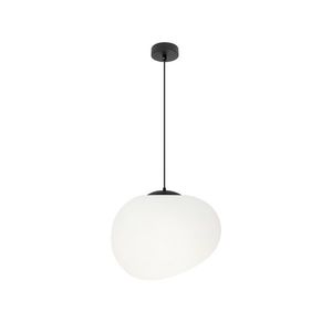 Závesná lampa STONES 25 cm v japonskom štýle - s tienidlom inšpirovaným bielym kameňom - minimalistické stropné osvetlenie do obývačky E27 vyobraziť