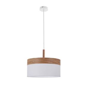 Závesná lampa Orto biela + drevená 1x60W E27 tienidlo hnedá + biela vyobraziť