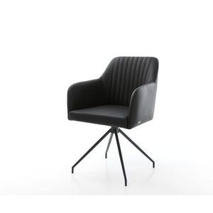 Otočná stolička Greg-Flex čierna z pravej kože s krížovou základňou vyobraziť