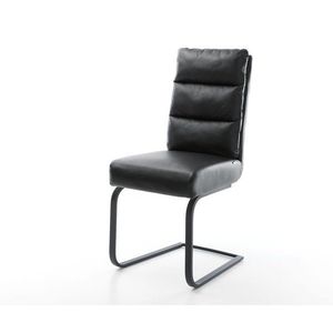 Jedálenská stolička Pela-Flex čierna pravá koža konzolová podnož vyobraziť