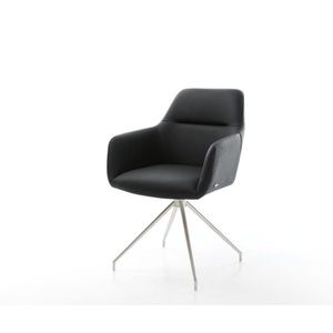 Otočná stolička Pejo-Flex čierna krížová základňa pravá koža zúžená vyobraziť