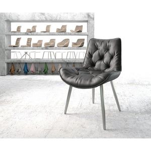 Jedálenská stolička Taimi-Flex čierna z pravej kože so zúženou vyobraziť