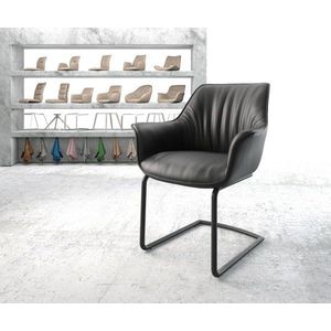 Jedálenská stolička Keila-Flex s podrúčkami z pravej kože čierna vyobraziť