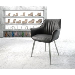 Jedálenská stolička Keila-Flex s podrúčkami z pravej kože čierna vyobraziť