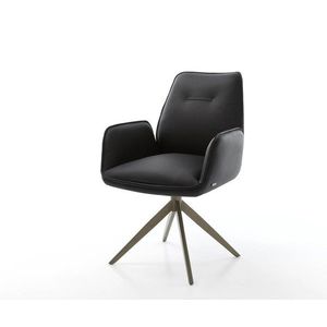 Jedálenská stolička Zoa-Flex pravá koža čierna krížová podnož široká vyobraziť