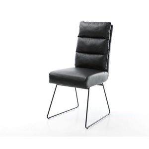 Jedálenská stolička Pela-Flex čierna podnož pravá koža čierna vyobraziť