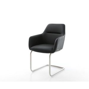 Jedálenská stolička Pejo-Flex čierna pravá koža konzolová podnož vyobraziť