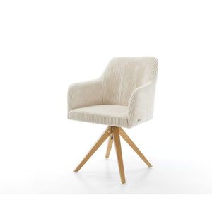 Otočná stolička Greg-Flex drevená základňa štvorcový manšestr béžová vyobraziť