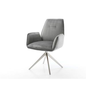 Jedálenská stolička Zoa-Flex zamatová sivá krížová podnož široká vyobraziť