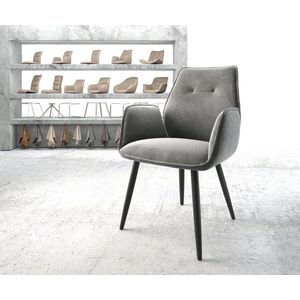 Jedálenská stolička Zoa-Flex sivý zamat kužeľovitá podnož čierna vyobraziť