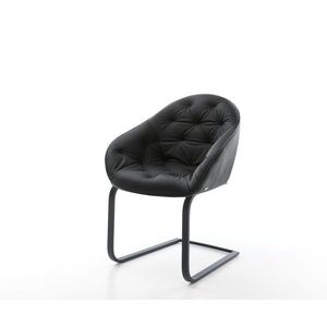 Jedálenská stolička Gaio-Flex čierna pravá koža konzolová podnož vyobraziť