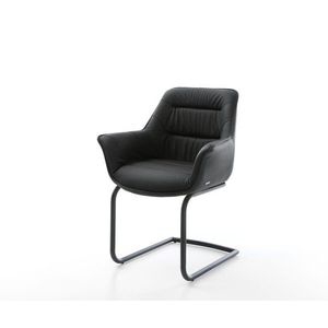 Kaira-Flex jedálenská stolička čierna pravá koža konzolová základňa vyobraziť