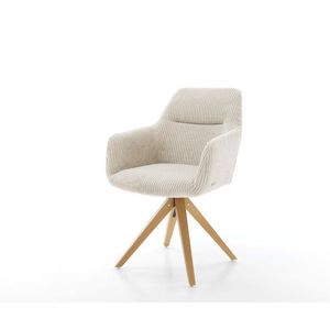 Otočná stolička Pejo-Flex drevená základňa štvorcový manšestr béžová vyobraziť