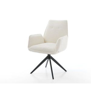 Jedálenská stolička Zoa-Flex bouclé biela krížová podnož široká čierna vyobraziť