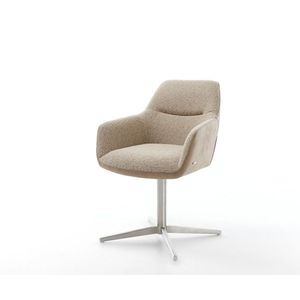 Jedálenská stolička Pejo-Flex mix materiálov béžová podnož nerezová vyobraziť