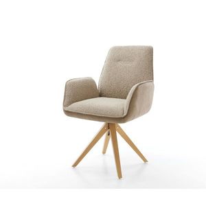 Jedálenská stolička Zoa-Flex mix materiálov béžová drevená podnož vyobraziť