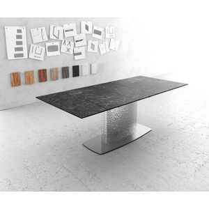 Jedálenský stôl Edge 180-220x100 keramický Laminam®Nero Greco vyobraziť