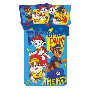 Modré bavlnené detské obliečky do postieľky 100x135 cm Paw Patrol "Pawsome days ahead" – Jerry Fabrics vyobraziť