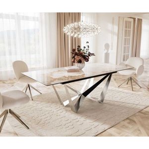 Jedálenský stôl Edge 180-220x100 keramický Minas Melange bielo-béžová vyobraziť