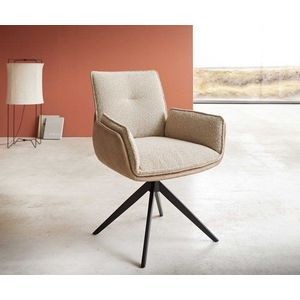 Jedálenská stolička Nela-Flex béžová s krížovou základňou široká vyobraziť