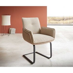 Jedálenská stolička Nela-Flex béžová konzolová podnož plochá čierna vyobraziť