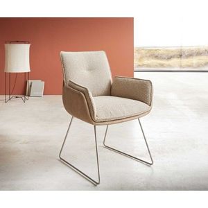 Jedálenská stolička Nela-Flex béžová podnož z nehrdzavejúcej ocele vyobraziť