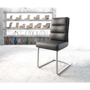 Jedálenská stolička Pela-Flex čierna pravá koža konzolová podnož vyobraziť