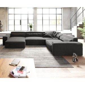 Pohovka v tvare U Sirpio XL 360x260 cm z mikrovlákna čierna variabilné vyobraziť