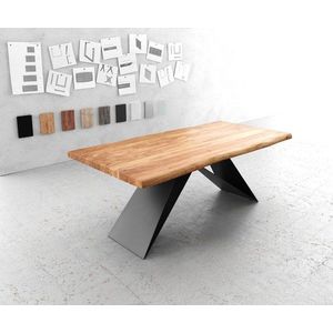 Jedálenský stôl Edge 200x100 XL Akácia prírodná Podstava v tvare vyobraziť