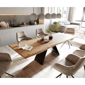Jedálenský stôl Edge 260x100 prírodná agátová podnož v tvare V plochá vyobraziť