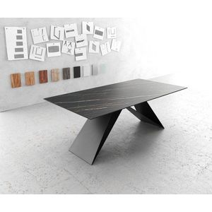 Jedálenský stôl Edge 200x100cm Laminam® keramický hnedý podstavec vyobraziť