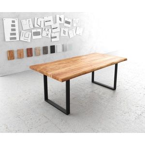 Jedálenský stôl Edge 200x100 XL akácia prírodný kov čierny vyobraziť