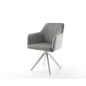 Otočná stolička Greg-Flex sivý zamat krížová základňa štvorcová vyobraziť