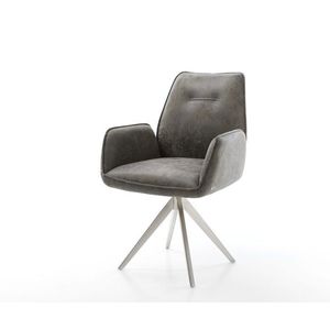 Otočná stolička Zoa-Flex sivá vintage krížová základňa štvorcová vyobraziť