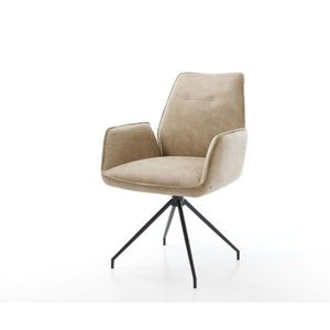 Otočná stolička Zoa-Flex béžová vintage krížová základňa zúžená čierna vyobraziť