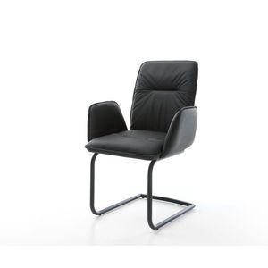 Jedálenská stolička Vinja-Flex čierna pravá koža konzolová základňa vyobraziť