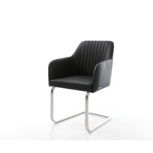 Jedálenská stolička Greg-Flex čierna pravá koža konzolová základňa vyobraziť