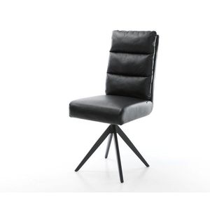 Otočná stolička Pela-Flex čierna pravá koža krížová základňa štvorcová vyobraziť