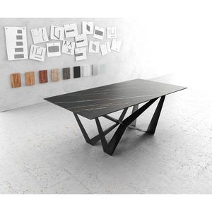 Jedálenský stôl Edge 200x100cm Laminam® keramická hnedá podnož plochá vyobraziť