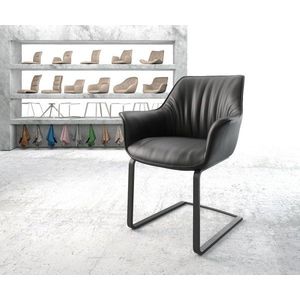 Jedálenská stolička Keila-Flex s podrúčkami z pravej kože čierna vyobraziť