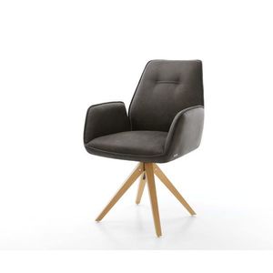 Otočná stolička Zoa-Flex antracit vintage mikrovlákno drevená základňa vyobraziť